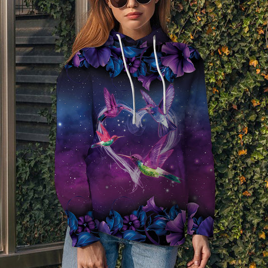 3D Hummingbird Love G51027 - All Over Print Unisex Hoodie
