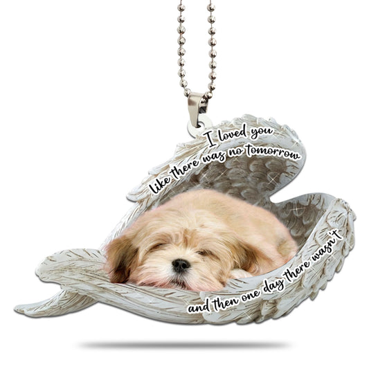Lhasa Apso Sleeping Angel Personalizedwitch Flat Car Ornament
