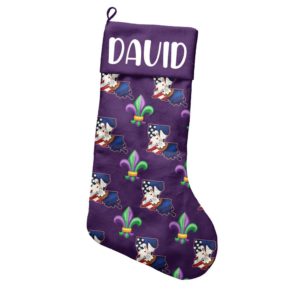 Louisiana Fleur De Lis Mardi Custom Name Personalizedwitch Christmas Stocking
