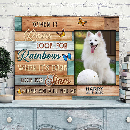 Custom Personalized memorial pet in heaven canvas print wall art unique meaningful family friends dog cat lovers gift ideas - There You Will Find Me TY1703212