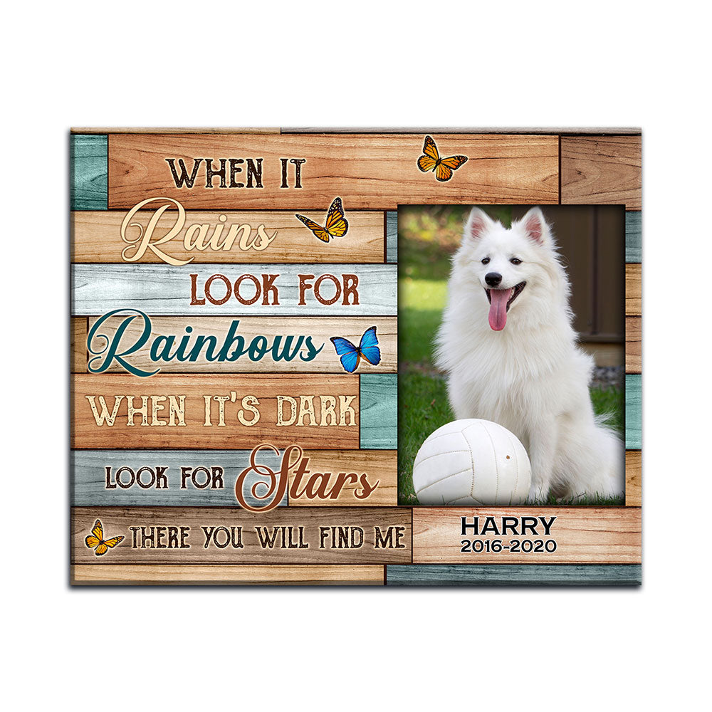 Custom Personalized memorial pet in heaven canvas print wall art unique meaningful family friends dog cat lovers gift ideas - There You Will Find Me TY1703212