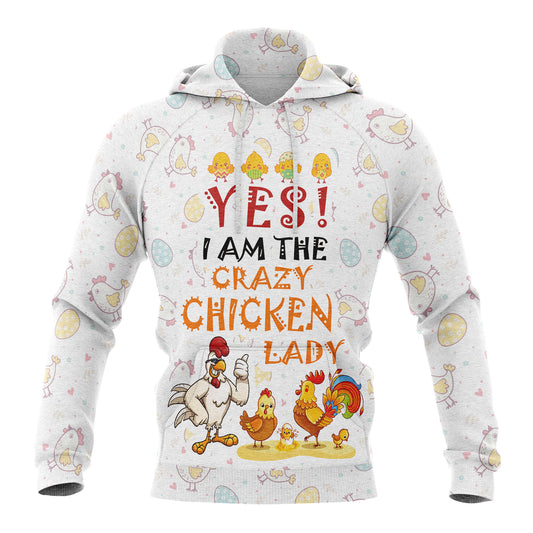 Crazy Chicken Lady TG51118 All Over Print Unisex Hoodie