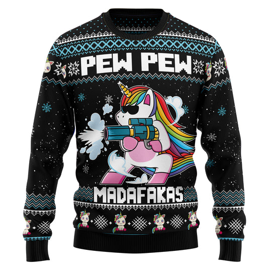 Unicorn Pew Pew TG5114 Ugly Christmas Sweater
