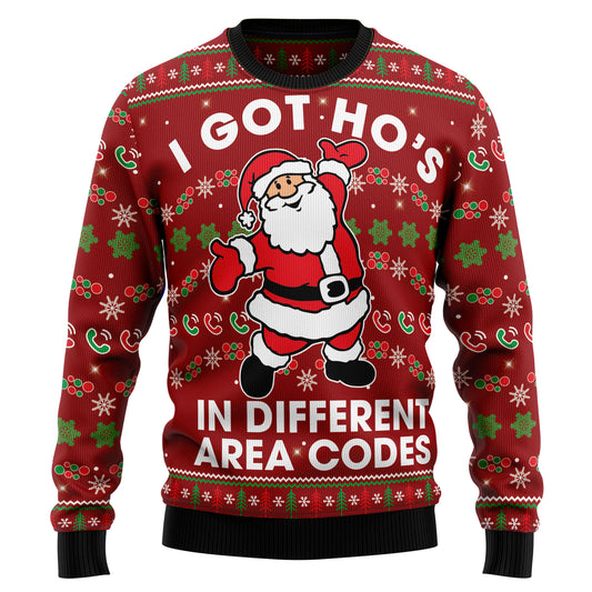 I Got Ho‘s In Different Area Codes G51023 Ugly Christmas Sweater