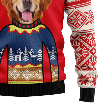 Custom Photo Merry Christmas Golden Retriever TG5129 Christmas Sweater