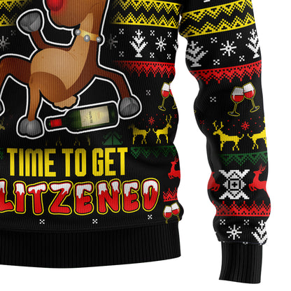 Time To Get Blitzened HT081201 Ugly Christmas Sweater