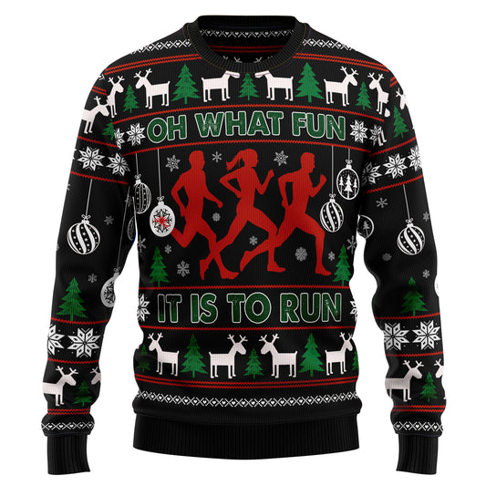 Running Oh What Fun TY1910 Ugly Christmas Sweater