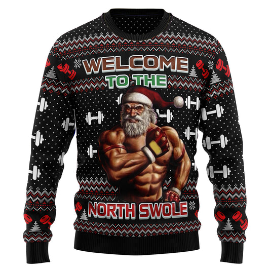 Welcome To The North Swole HT101302 Ugly Christmas Sweater