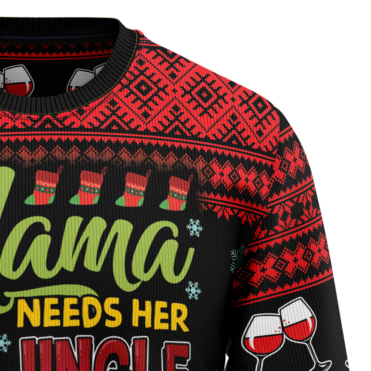 Red Wine Mama HT92801 Ugly Christmas Sweater