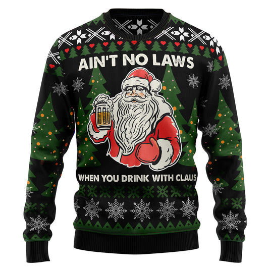 Ain‘t No Laws When You Drink With Claus G51014 Ugly Christmas Sweater