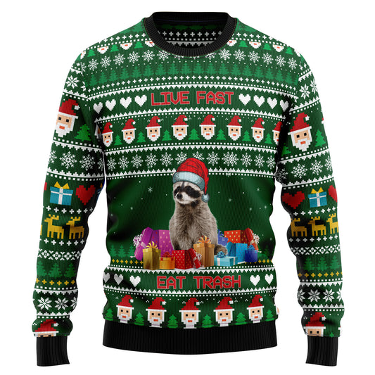 Raccoon Eat Trash Christmas T239 Ugly Christmas Sweater