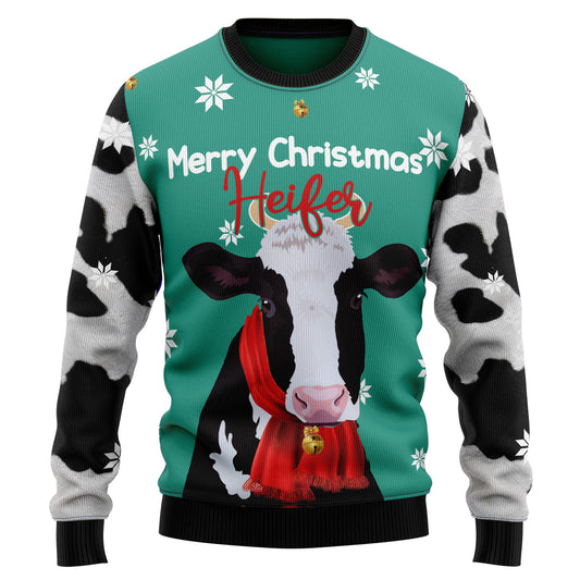 Cow Merry Christmas Heifer T1911 Ugly Christmas Sweater