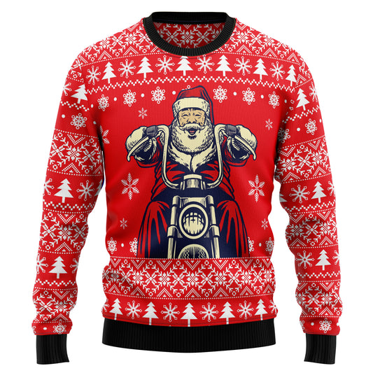 Santa Claus Ride A Motorcycle HZ100506 Ugly Christmas Sweater