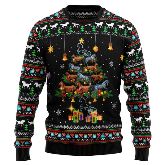 Horse Christmas Tree HZ102103 Ugly Christmas Sweater