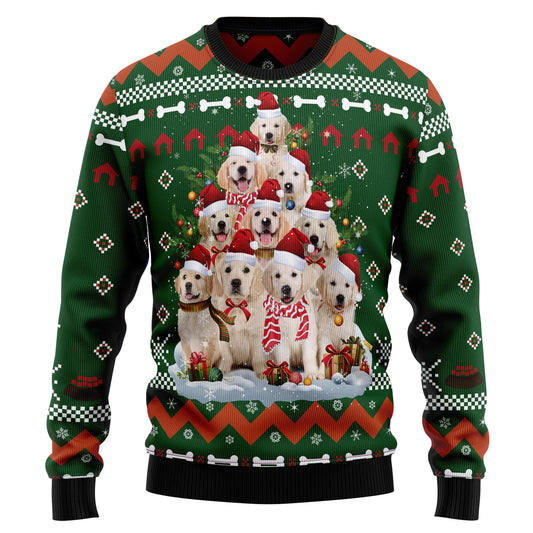 Golden Retriever Pine Tree T249 Ugly Christmas Sweater