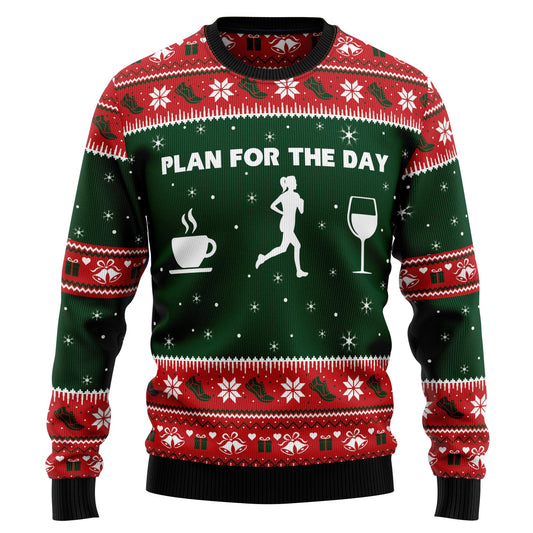 Running Plan For The Day G51021 Ugly Christmas Sweater