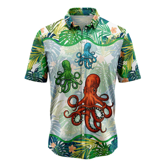 Octopus Green Tropical D2707 Hawaiian Shirt
