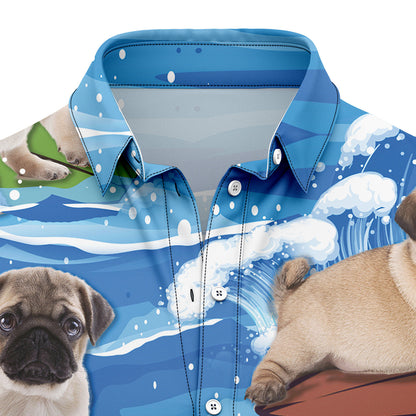 Pug Beach & My Dogs T2307 Hawaiian Shirt