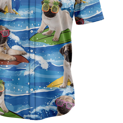 Pug Beach & My Dogs T2307 Hawaiian Shirt
