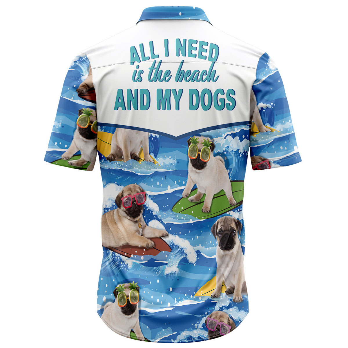 Pug Beach & My Dogs T2307 Hawaiian Shirt