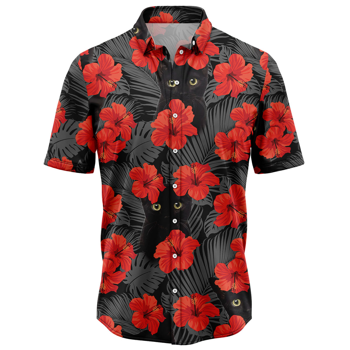 Black Cat H107021 Hawaiian Shirt
