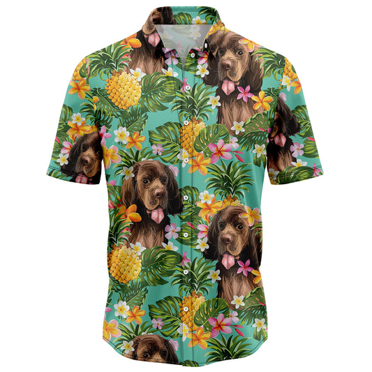 Tropical Pineapple Sussex Spaniel H97094 Hawaiian Shirt