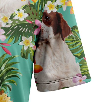 Tropical Pineapple Irish Red and White Setter H97083 Hawaiian Shirt