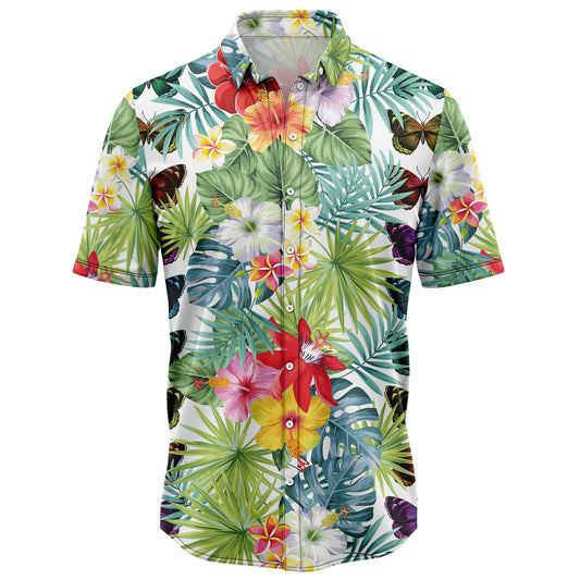 Butterfly Tropical Flower D2307 Hawaiian Shirt