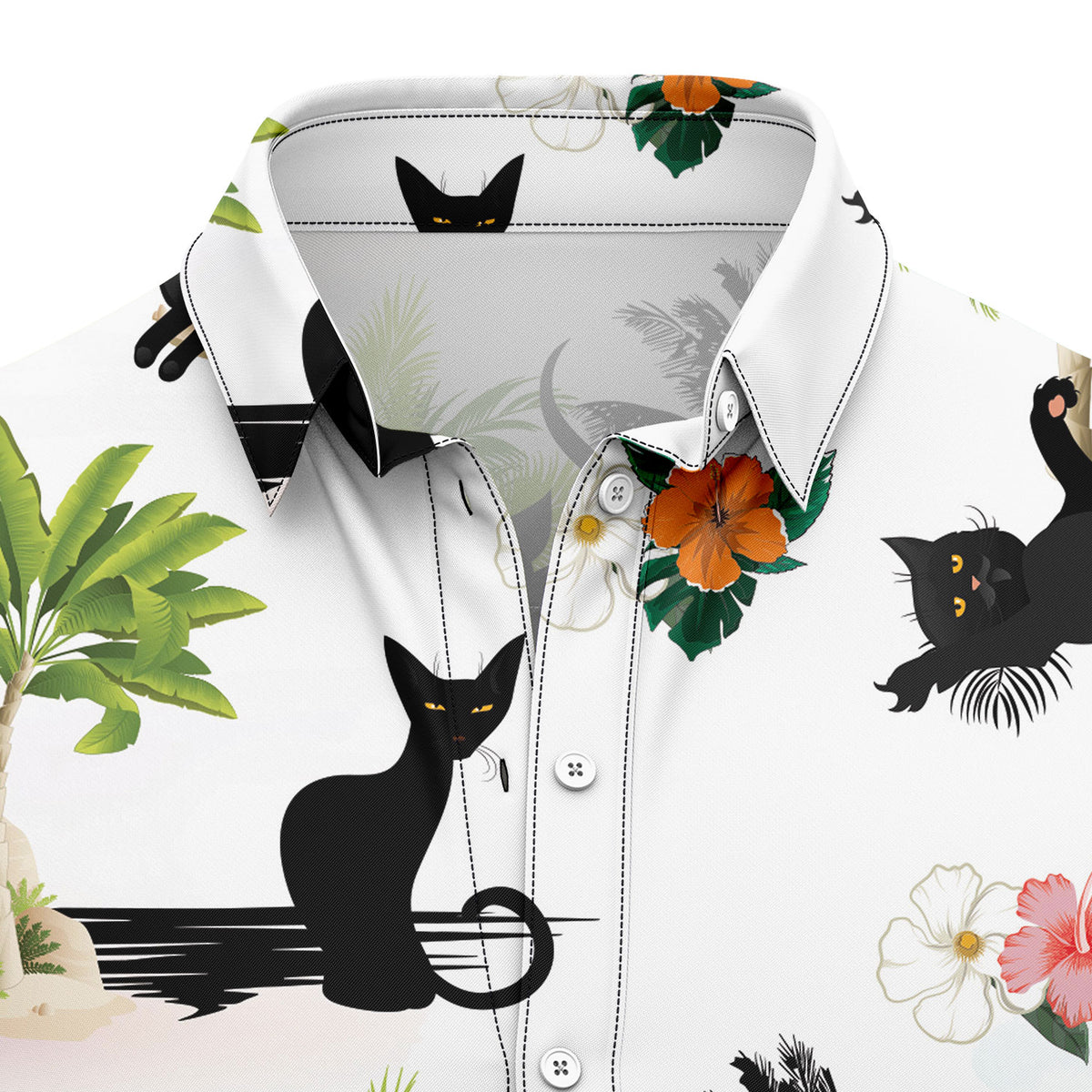 Black Cat Vacation G5710 Hawaiian Shirt