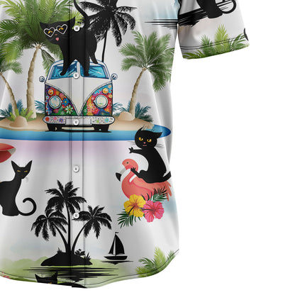 Black Cat Vacation G5710 Hawaiian Shirt