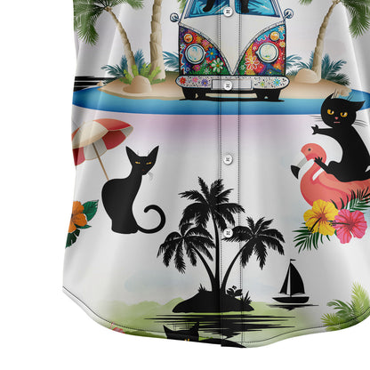 Black Cat Vacation G5710 Hawaiian Shirt
