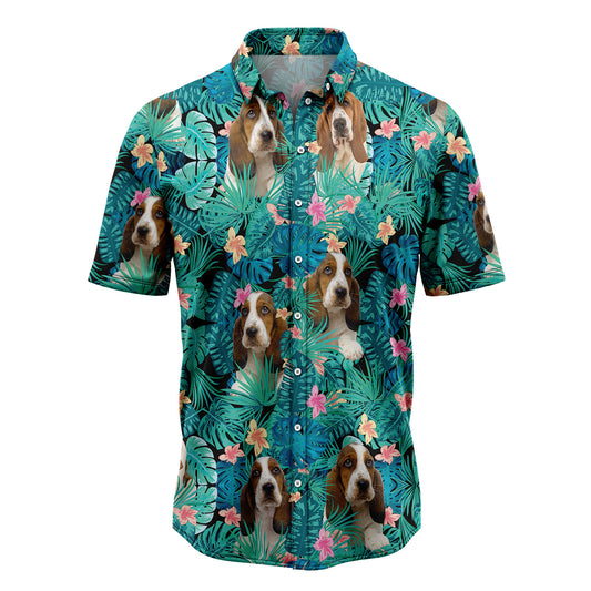Basset Hound Tropical T0207 Hawaiian Shirt