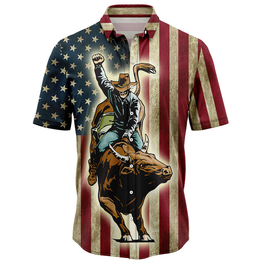 Rodeo American Flag H207020 Hawaiian Shirt