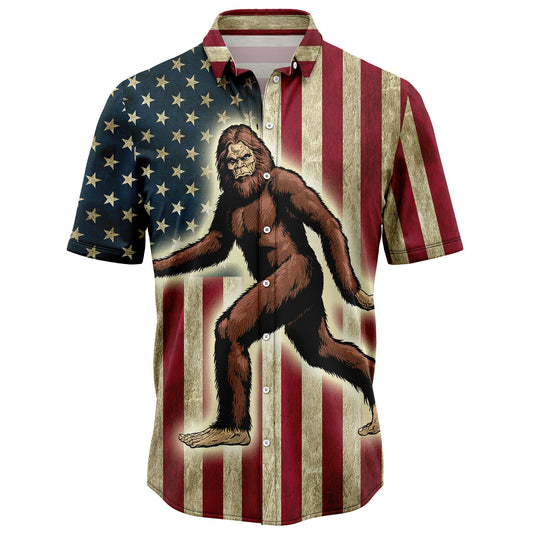 Big Foot American Flag H207017 Hawaiian Shirt