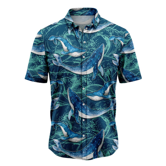 Whale Waves D0907 Hawaiian Shirt