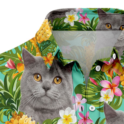 Custom Photo Cat Pineapple Tropical Hawaiian Shirt
