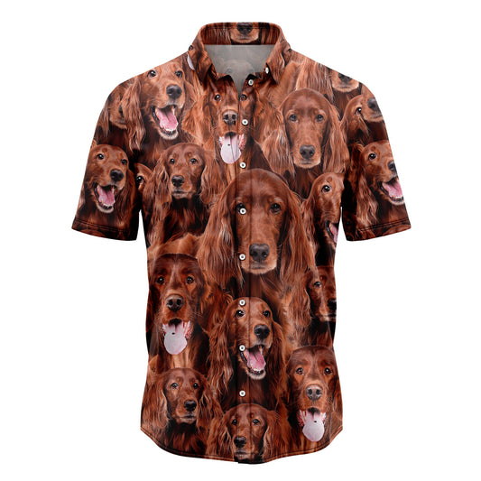 Irish Red and White Setter Awesome D0207 Hawaiian Shirt
