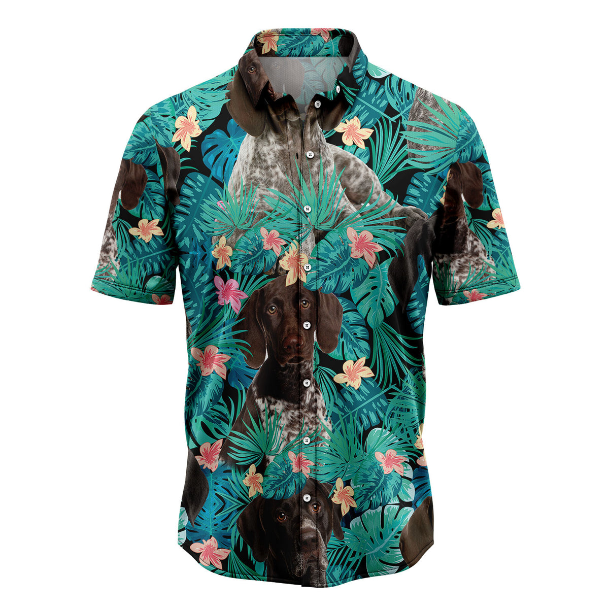 German Shorthaired Pointer Tropical T0207 Hawaiian Shirt