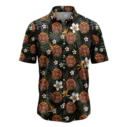 Firefighter Tropical Pattern D0907 Hawaiian Shirt
