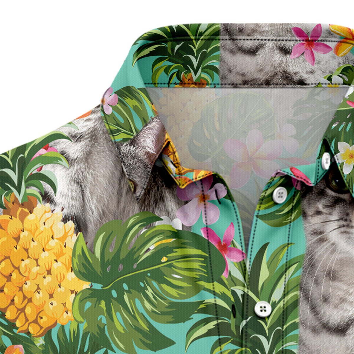 Tropical Pineapple Egyptian Mau H87072 Hawaiian Shirt