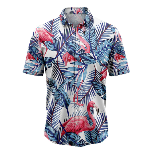 Flamingo Blue Palm Leaves T0907 Hawaiian Shirt