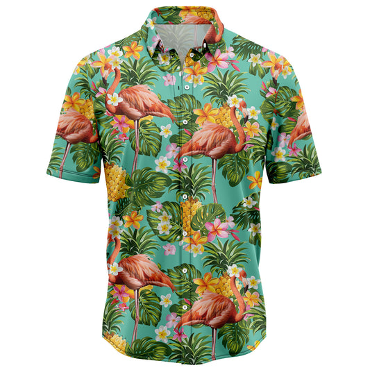 Tropical Pineapple Flamingo H67015 - Hawaii Shirt