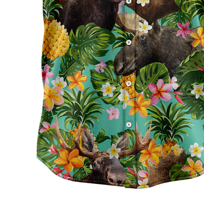 Tropical Pineapple Moose H77008 Hawaiian Shirt