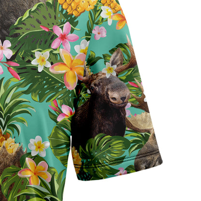 Tropical Pineapple Moose H77008 Hawaiian Shirt