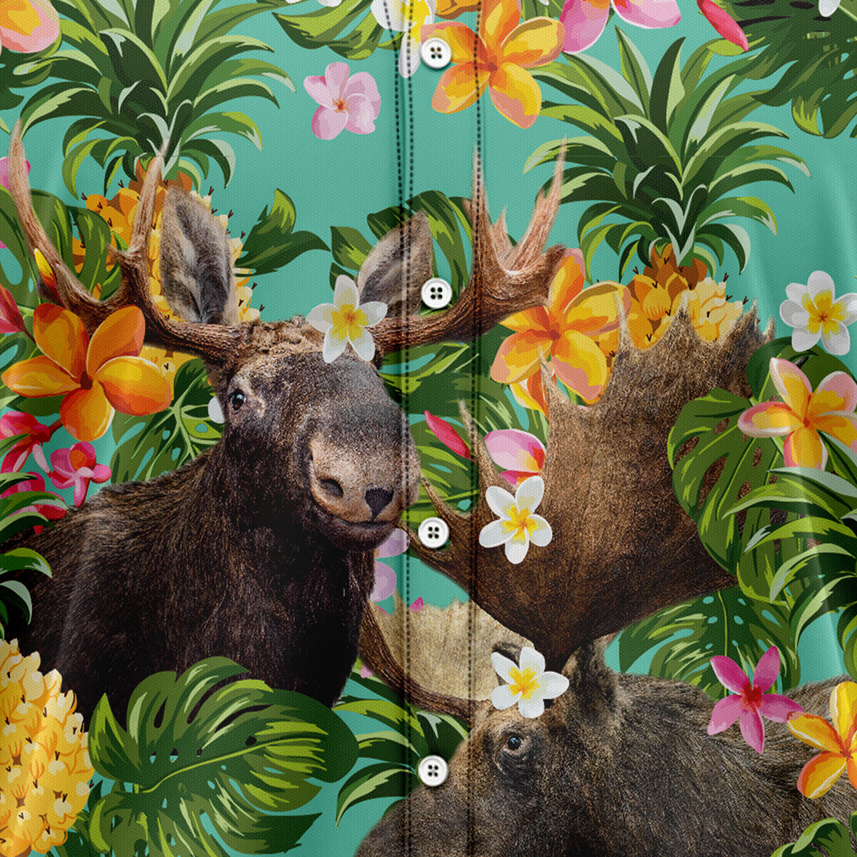 Tropical Pineapple Moose H77008 Hawaiian Shirt