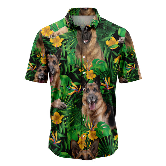 German Shepherd Tropical Wild Flower T0807 Hawaiian Shirt