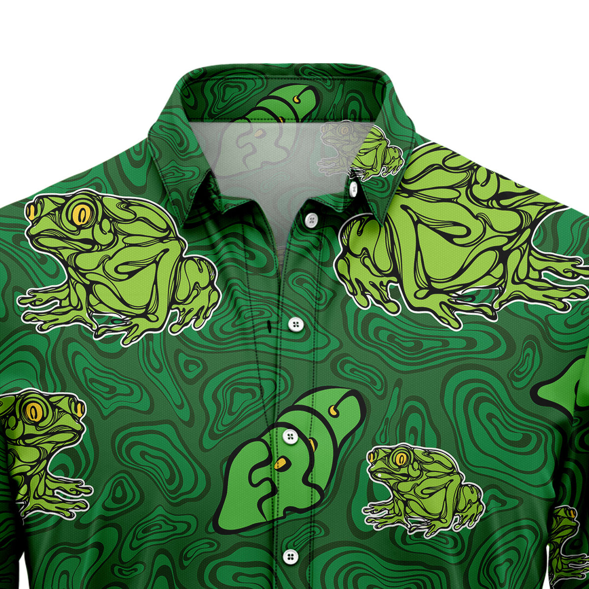 Frog Green Pattern T0307 Hawaiian Shirt