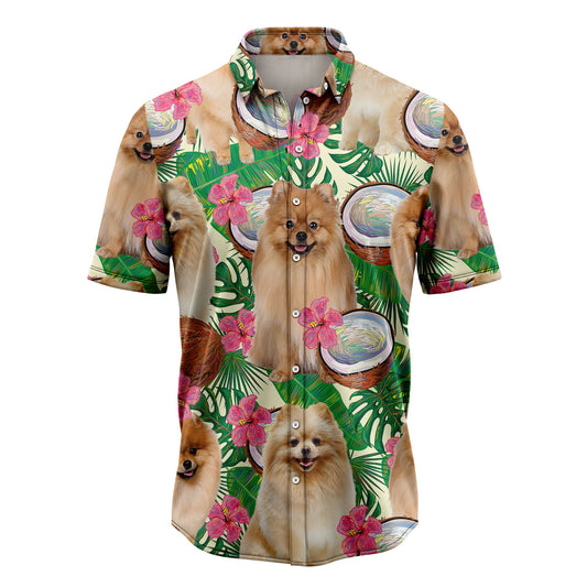 Pomeranian Tropical Coconut G5731 Hawaiian Shirt