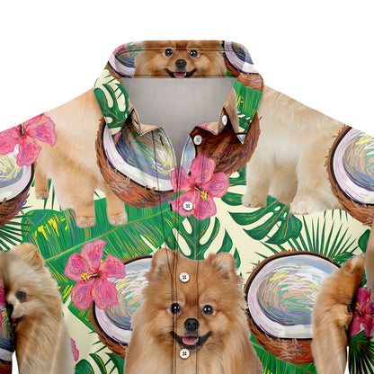 Pomeranian Tropical Coconut G5731 Hawaiian Shirt