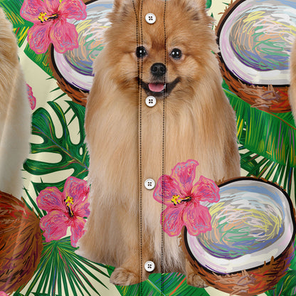 Pomeranian Tropical Coconut G5731 Hawaiian Shirt